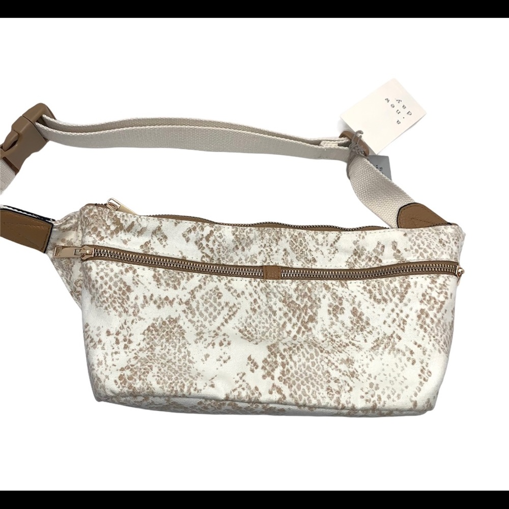 a new day fanny pack waist bag brown snake skin